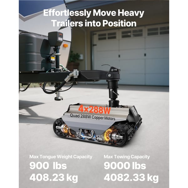 Elektrisk släpvagnsflyttare, 54,5x47x24 cm, fjärrstyrd, motoriserad