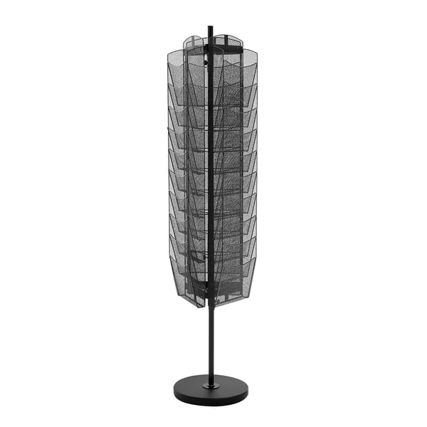 Broschyrställ, 30 fack, 35.5x35.5x167 cm, Metall, Fristående golvmodell
