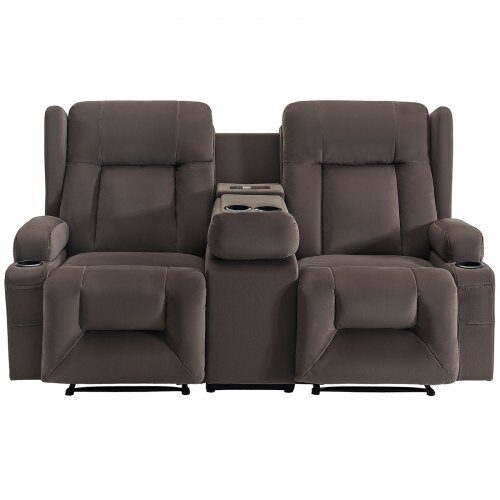 Loveseat-lepotuolisohva, 96.5x168x84.7 cm, mokkanahka, lämmitys ja hieronta