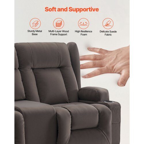 Loveseat-lepotuolisohva, 96.5x168x84.7 cm, mokkanahka, lämmitys ja hieronta