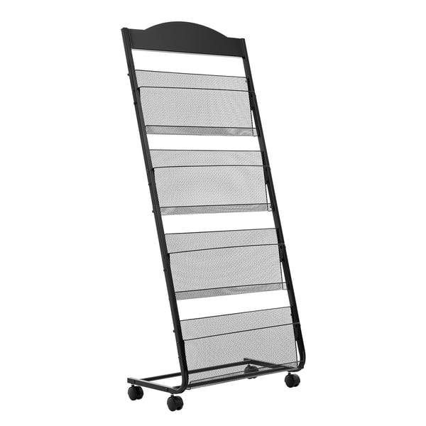 Brochure Display Rack, 64,5x36x146,5 cm, Sort, Metal