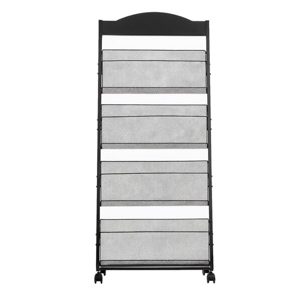 Brochure Display Rack, 64,5x36x146,5 cm, Sort, Metal