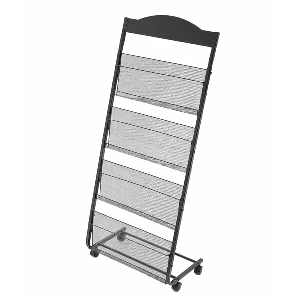 Brochure Display Rack, 64,5x36x146,5 cm, Sort, Metal