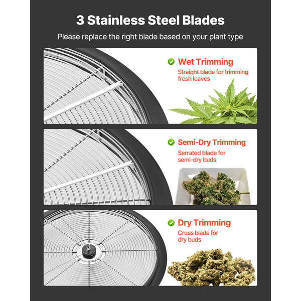 Bud Leaf Bowl Trimmer, 48x48x45.3 cm, Rustfrit stål, Manuel trimmer