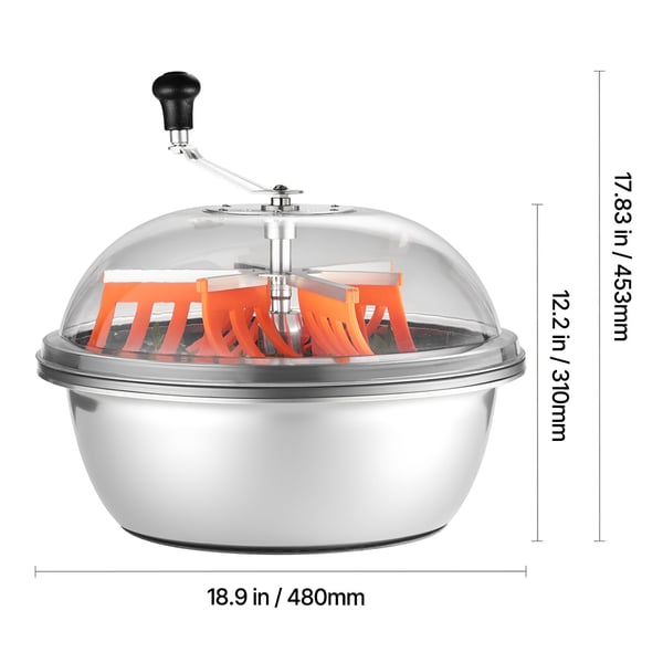 Bud Leaf Bowl Trimmer, 48x48x45.3 cm, Rustfrit stål, Manuel trimmer