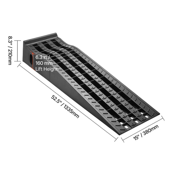Bilramper, 133.5x38x21 cm, Svart, Extra robust