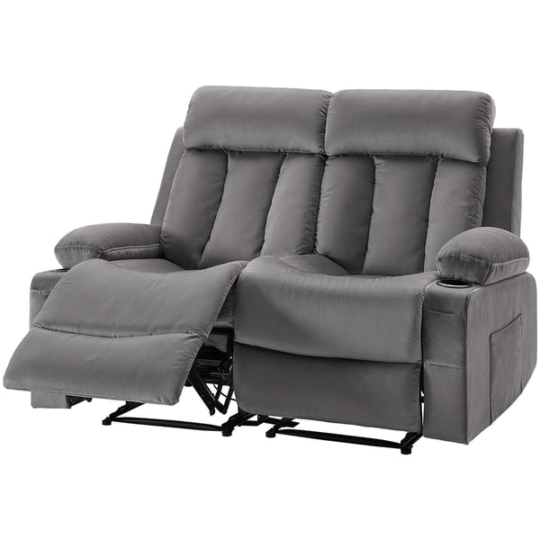 Loveseat-lepotuolisohva, 90,3x165,5x87 cm, harmaa, sametti