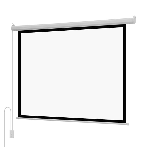 Projektorlærred, Motoriseret elektrisk, 1710x70x1250 mm, Hvid, PVC