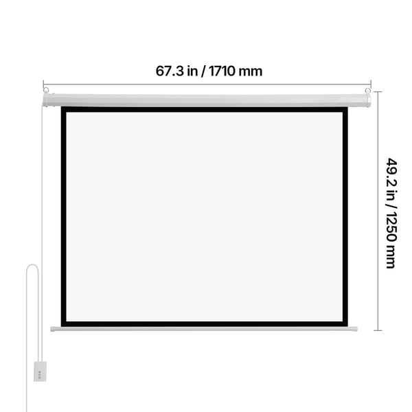 Projektorlærred, Motoriseret elektrisk, 1710x70x1250 mm, Hvid, PVC