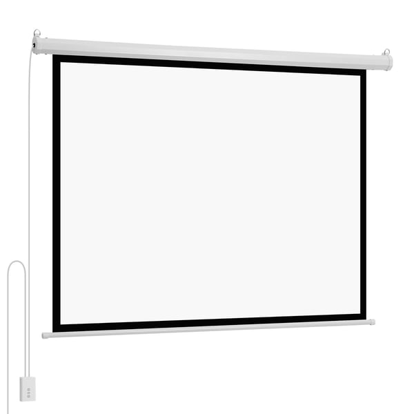 Projektorlærred, Motoriseret elektrisk, 1710x70x1250 mm, Hvid, PVC