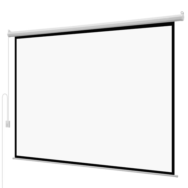 Projektorikangas, moottoroitu sähköinen, 2600x80x1930 mm, valkoinen, PVC