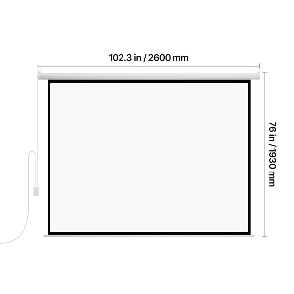 Projektorlærred, Motoriseret elektrisk, 2600x80x1930 mm, Hvid, PVC