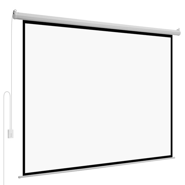 Projektorlærred, Motoriseret elektrisk, 2600x80x1930 mm, Hvid, PVC