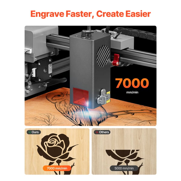 Laser-kaiverrus- ja leikkauskone, 300x300 mm, 20W, kotelo