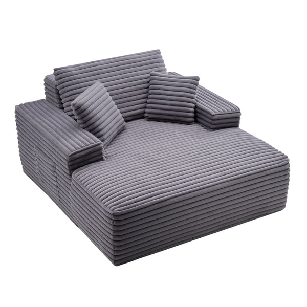 Lepotuoli, 124x170x70 cm, harmaa, verhoiltu