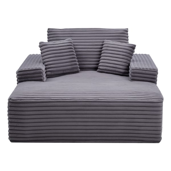 Lepotuoli, 124x170x70 cm, harmaa, verhoiltu