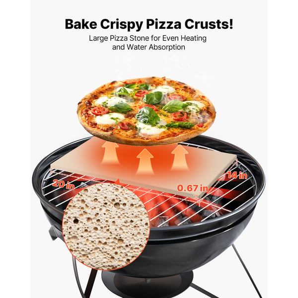 Pizzasten, 50.8x35.5x1.7 cm, Cordierit, Bagning