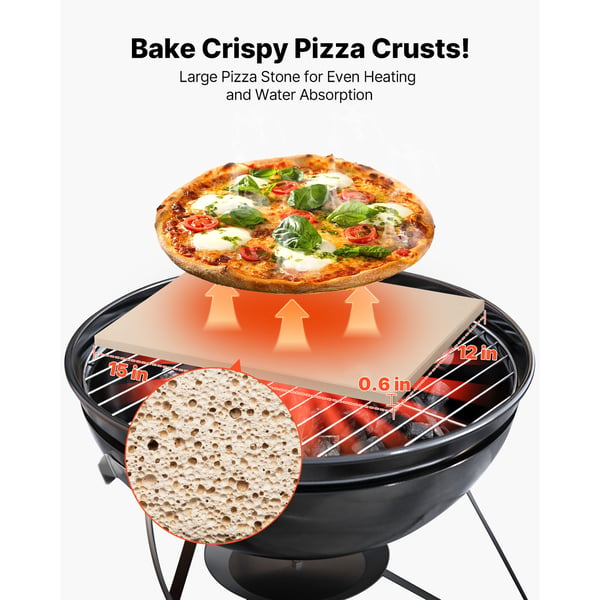 Pizzasten, 38x30x1,5 cm, Cordierit, Bagesten