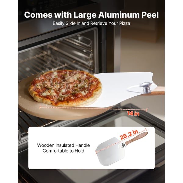 Pizzasten, 38.1x38.1x1.7 cm, Beige, Cordierit