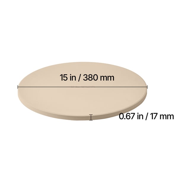 Pizzasten, 38.1x38.1x1.7 cm, Beige, Cordierit