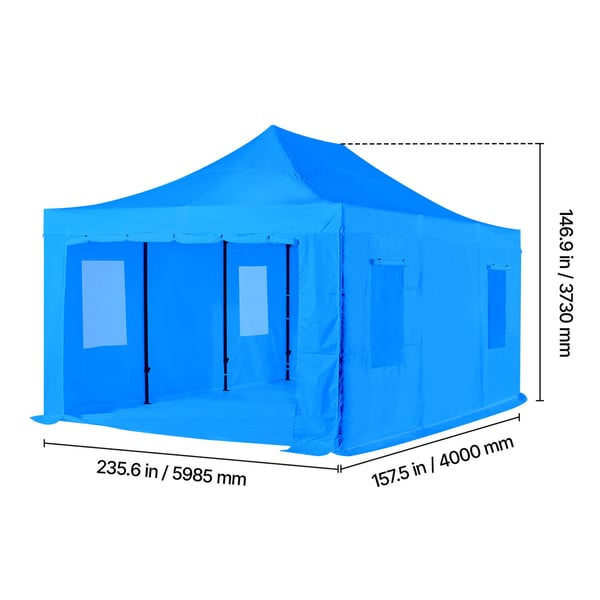 Malerkabine Telt, 587x398x178 cm, Vandtæt, Sammenklappeligt Stel