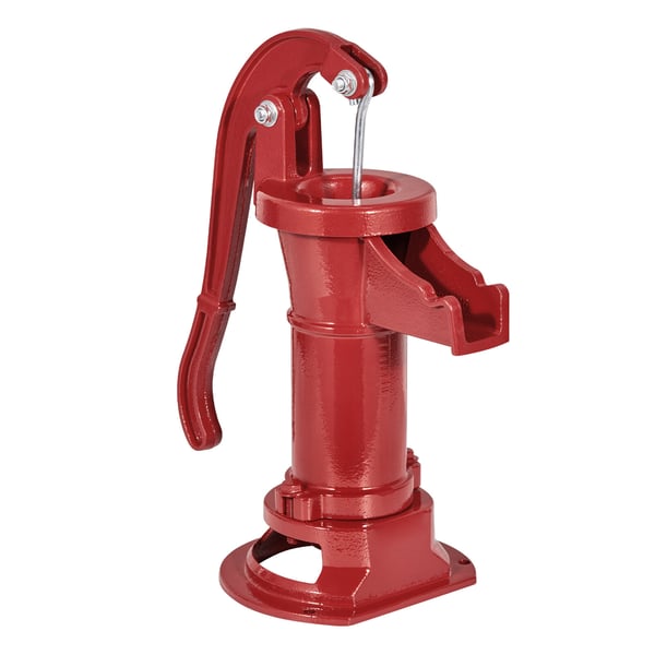 Handpump för vatten, 23x18x40 cm, Röd, Gjutjärn