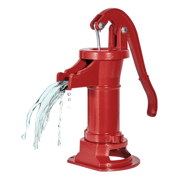 Handpump för vatten, 23x18x40 cm, Röd, Gjutjärn