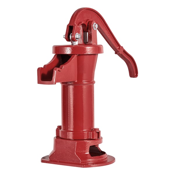 Handpump för vatten, 23x18x40 cm, Röd, Gjutjärn