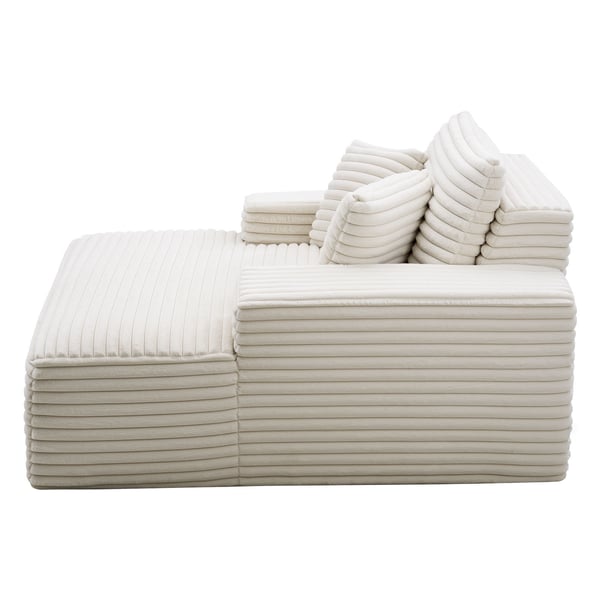 Chaiselong, 138x150x70 cm, Beige, Polstret