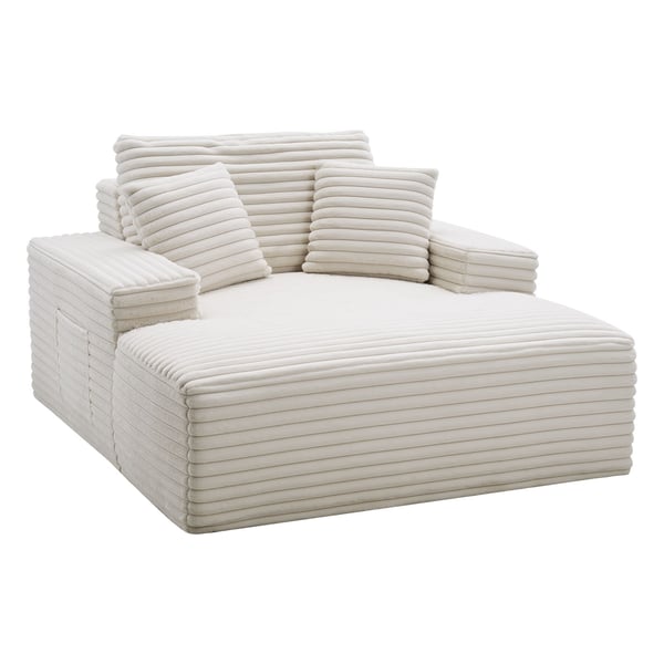 Chaiselong, 138x150x70 cm, Beige, Polstret