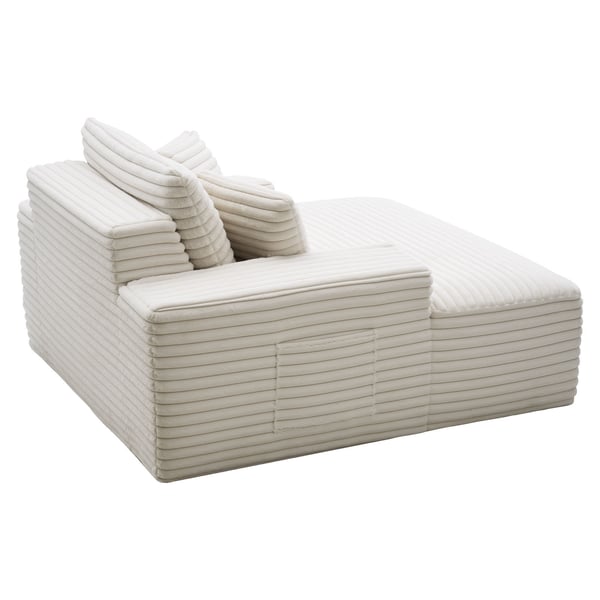 Chaiselong, 138x150x70 cm, Beige, Polstret