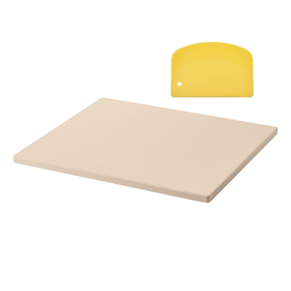 Pizzasten, 406x355x15 mm, Beige, Cordierit