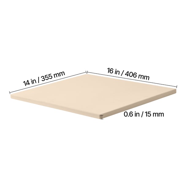 Pizzasten, 406x355x15 mm, Beige, Cordierit