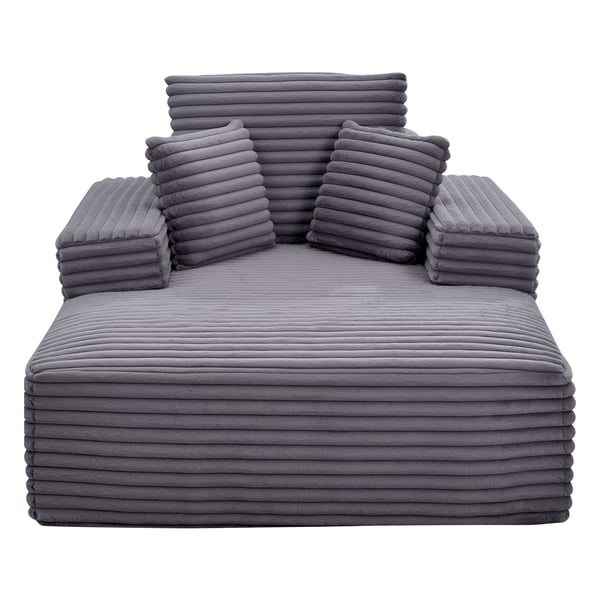 Schäslong, 138x150x70 cm, Grå, Klädd
