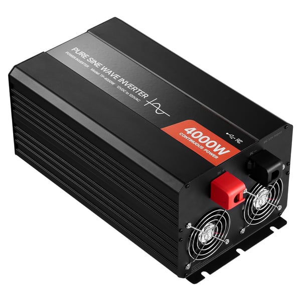 Invertteri, 4000W puhdas siniaalto, 39x20.5x16.5 cm, LCD-näyttö