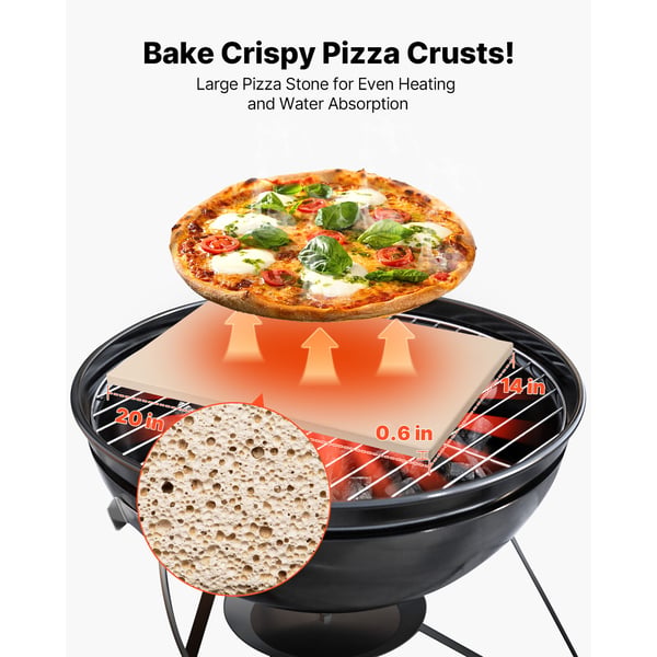 Pizzasten, 50.8x35.5x1.5 cm, Cordierit, Bagning