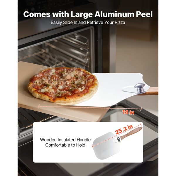 Pizzasten, 50.8x35.5x1.5 cm, Cordierit, Bagning
