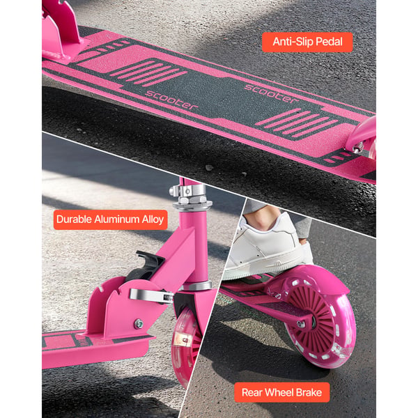 Sparkcykel, 70x32.5x83 cm, Rosa, Ram i aluminiumlegering