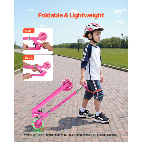 Sparkcykel, 70x32.5x83 cm, Rosa, Ram i aluminiumlegering