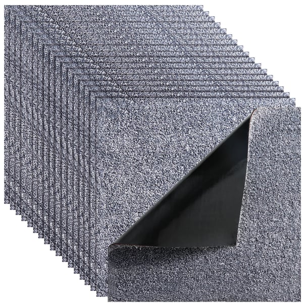 Tæppefliser, 457x457x12 mm, Grå, Selvklæbende Gulvbelægning