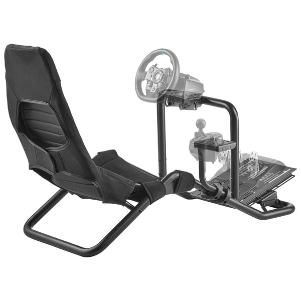 Rattstativ för racing, 196,6x71,5x72,9 cm, svart, simulatorsittbrunn