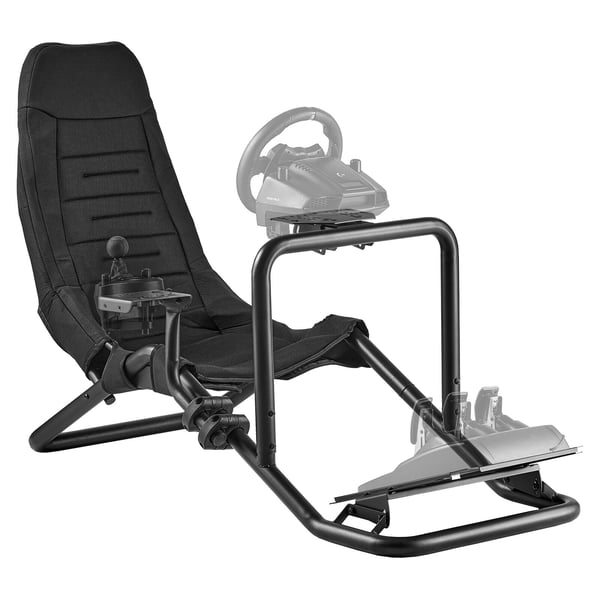 Rattstativ för racing, 196,6x71,5x72,9 cm, svart, simulatorsittbrunn