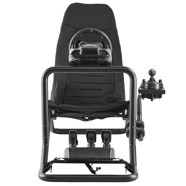 Rattstativ för racing, 196,6x71,5x72,9 cm, svart, simulatorsittbrunn