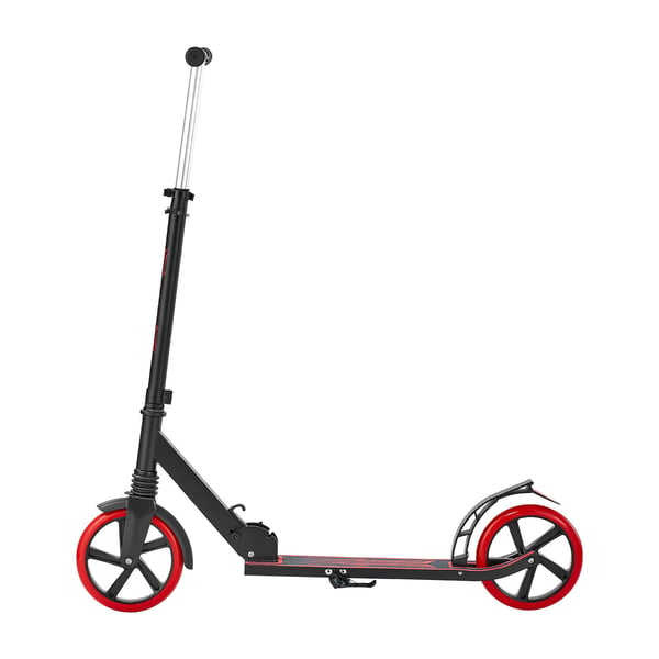 Sparkcykel, 90x38x100 cm, Svart+Röd, Justerbar Höjd