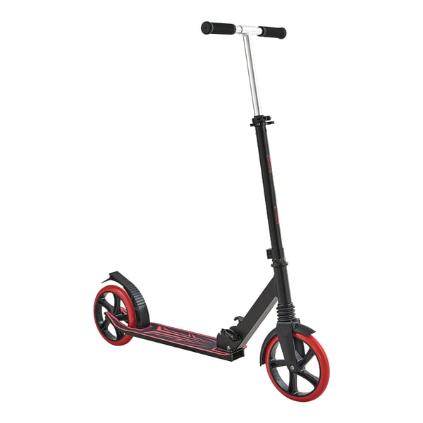 Sparkcykel, 90x38x100 cm, Svart+Röd, Justerbar Höjd
