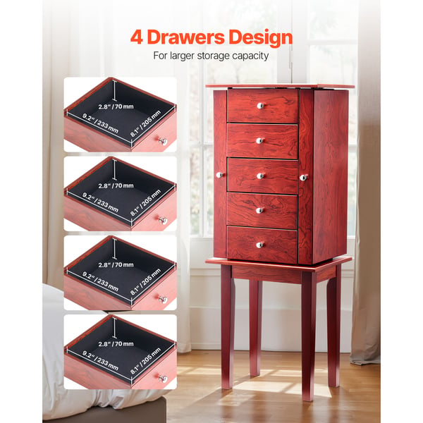 Smykkeskab, 39,1x15,4x11,8 in, Træ, Opbevaring