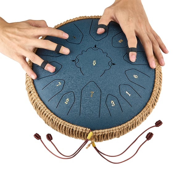 Steel Tongue Drum, 30,5x30,5x15 cm, Marinblå, Stål