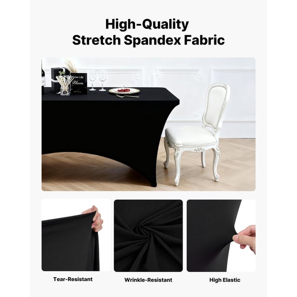 Bordduksset, 183x76x76 cm, Svart, Spandex