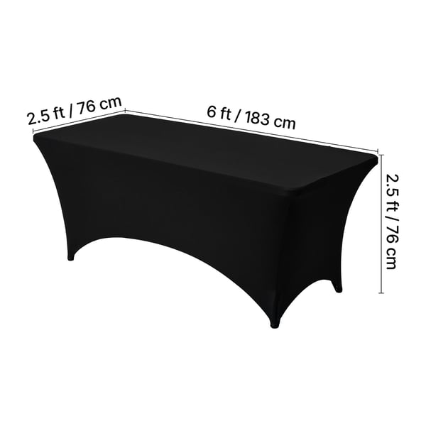 Bordduksset, 183x76x76 cm, Svart, Spandex