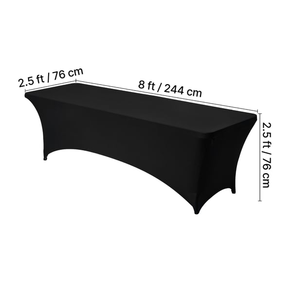 Bordsdukset, 244x76x76 cm, Svart, Spandex